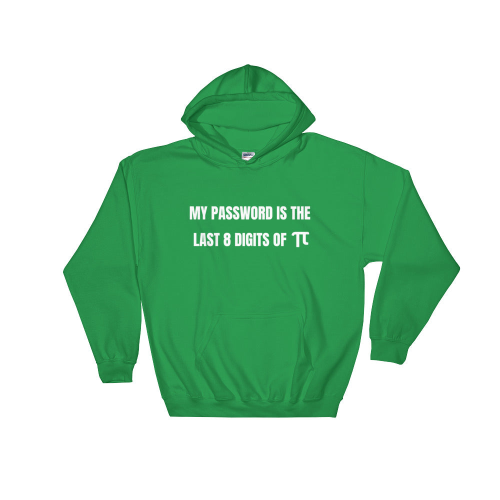 My password is the last 8 digits of π - Hooded Sweatshirt (white text) by DarkByteGear
