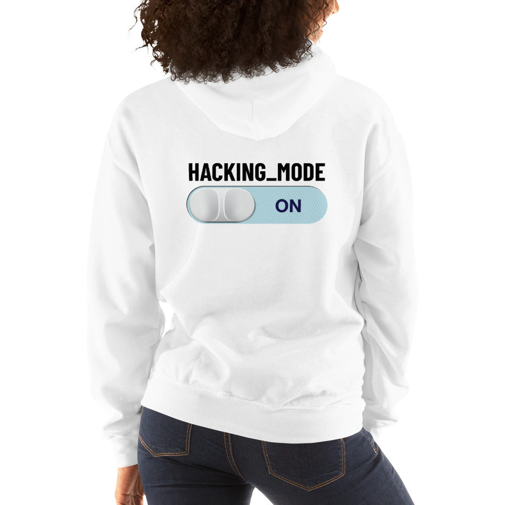 Hacking mode ON - Unisex Hoodie (black text) by DarkByteGear