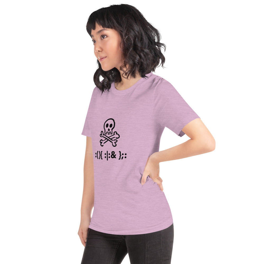 Bash Fork Bomb Linux - Short-Sleeve Unisex T-Shirt (black text) by DarkByteGear
