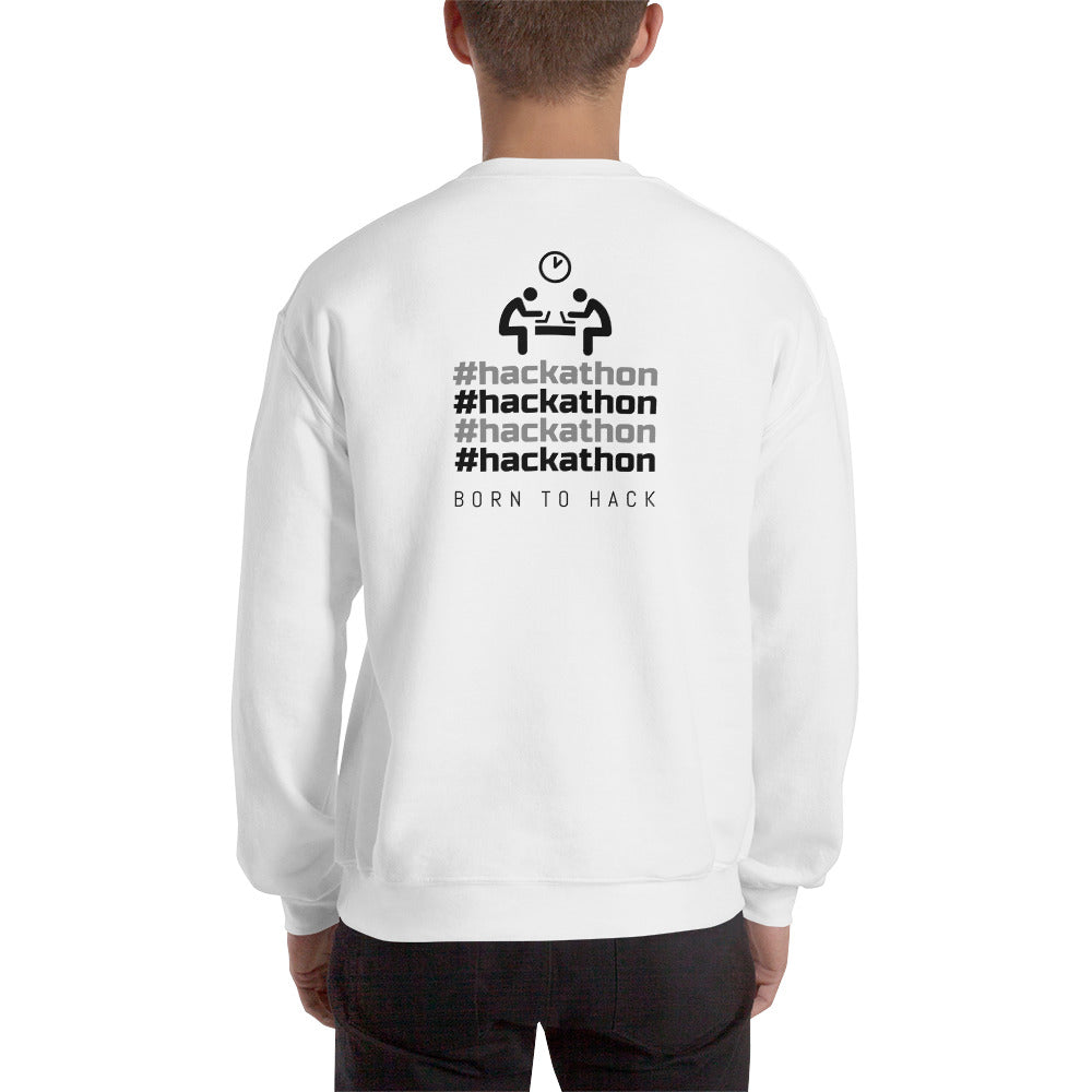 #hackathon - Unisex Sweatshirt (black text) by DarkByteGear