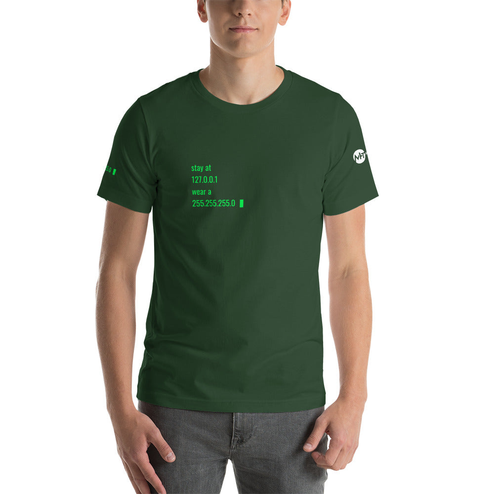 stay at at home, wear a mask - Short-Sleeve Unisex T-Shirt by DarkByteGear