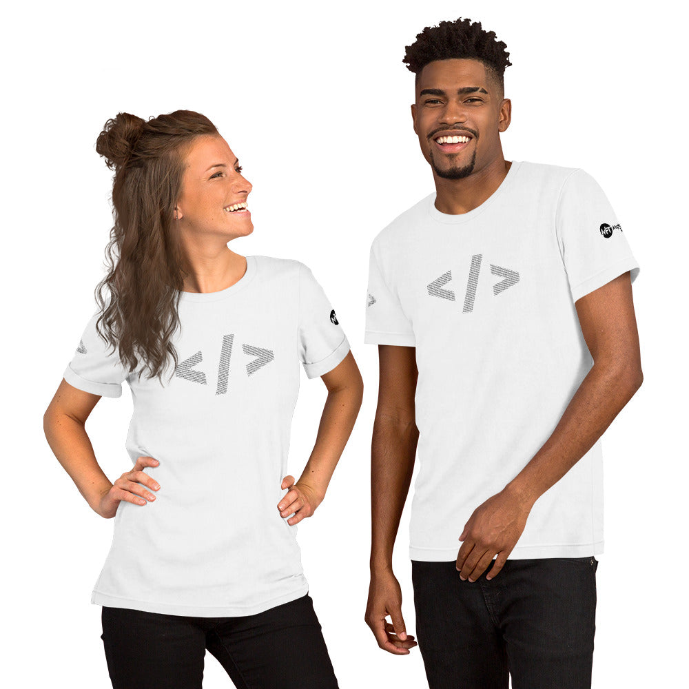 Culture of code in ASCII characters - Short-Sleeve Unisex T-Shirt (black text) by DarkByteGear