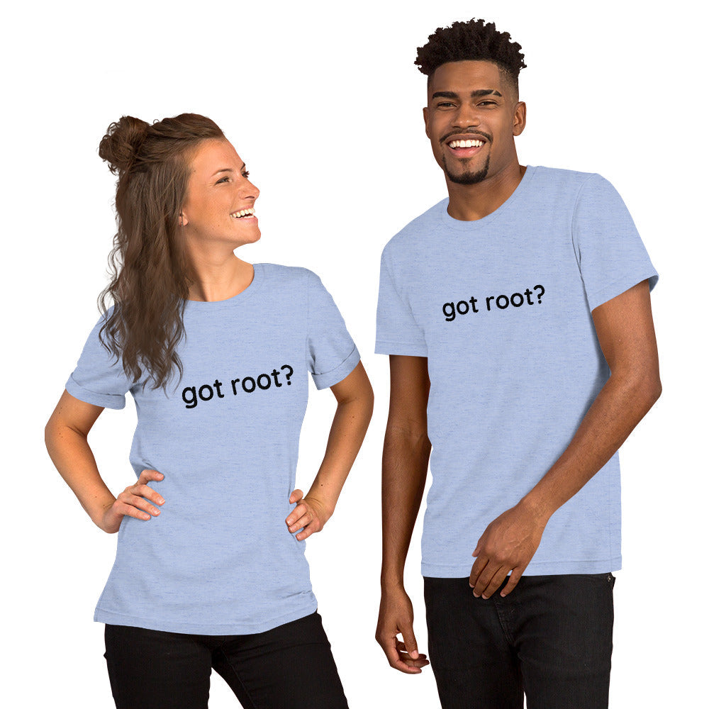 Got root - Short-Sleeve Unisex T-Shirt (black text) by DarkByteGear