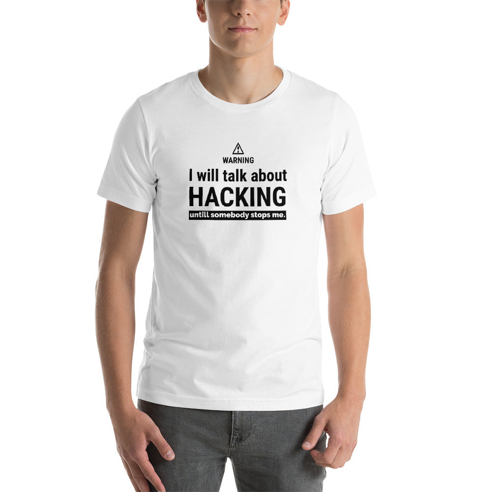 I will talk about HACKING - Short-Sleeve Unisex T-Shirt (black text) by DarkByteGear