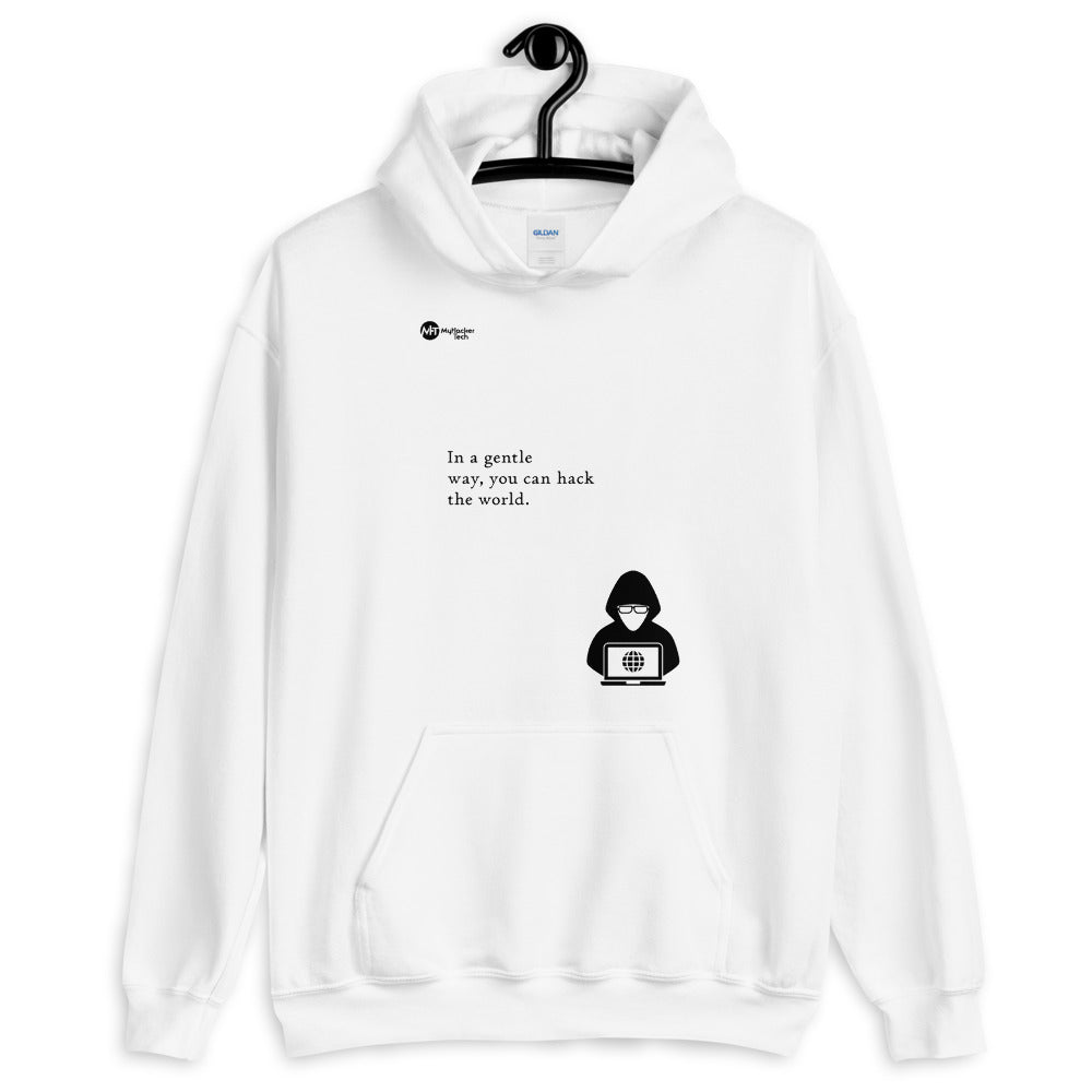 You can hack the world - Hooded Sweatshirt (black text) by DarkByteGear
