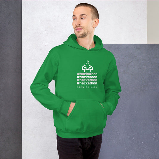 #hackathon - Unisex Hoodie (white text) by DarkByteGear