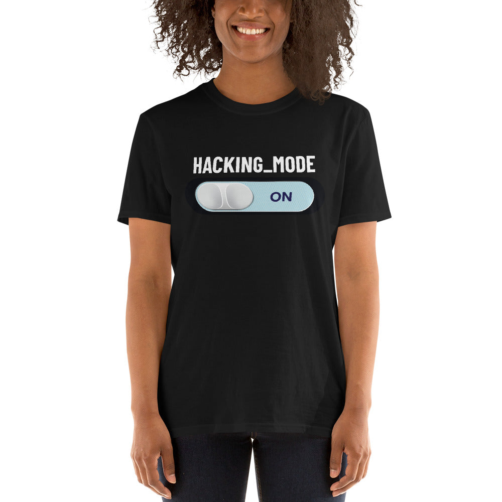 Hacking mode ON - Short-Sleeve Unisex T-Shirt by DarkByteGear