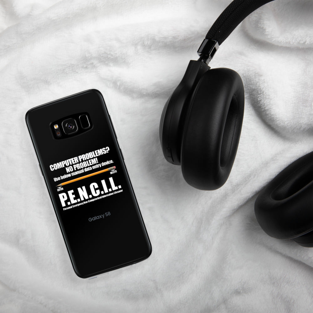 P.E.N.C.I.L. - Samsung Case (white text) by DarkByteGear