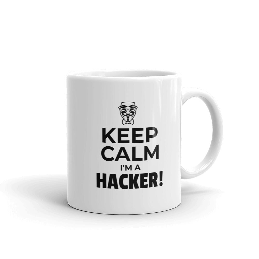 Keep Calm I'm a hacker! - Mug (black text) by DarkByteGear