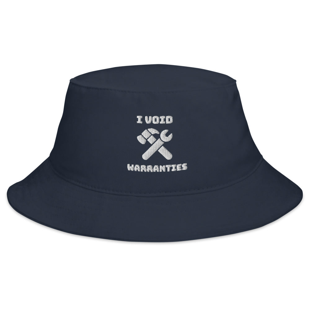 I void warranties - Bucket Hat (white text) by DarkByteGear