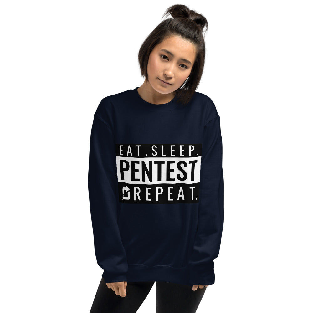 Eat sleep pentest repeat - Unisex Sweatshirt (white) by DarkByteGear