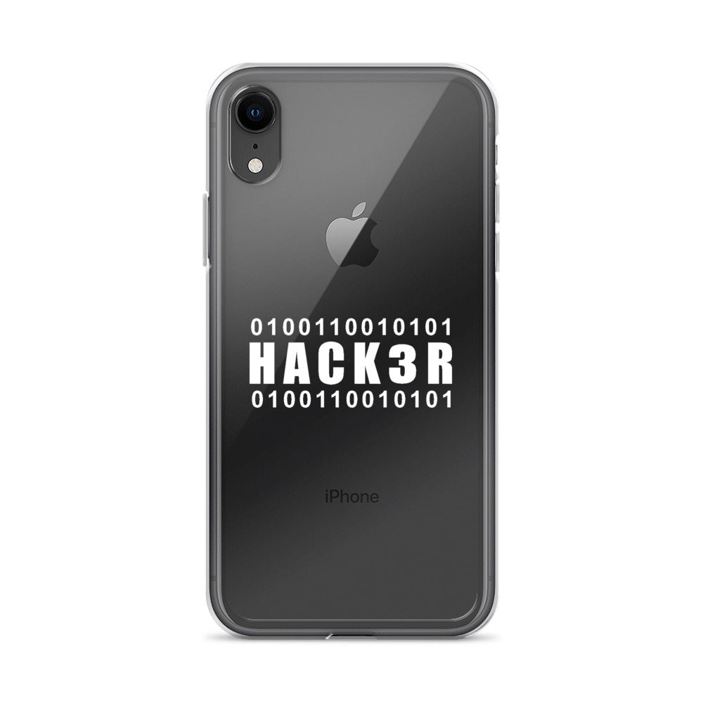 0100110010101 Hack3r - iPhone Case (white text) by DarkByteGear