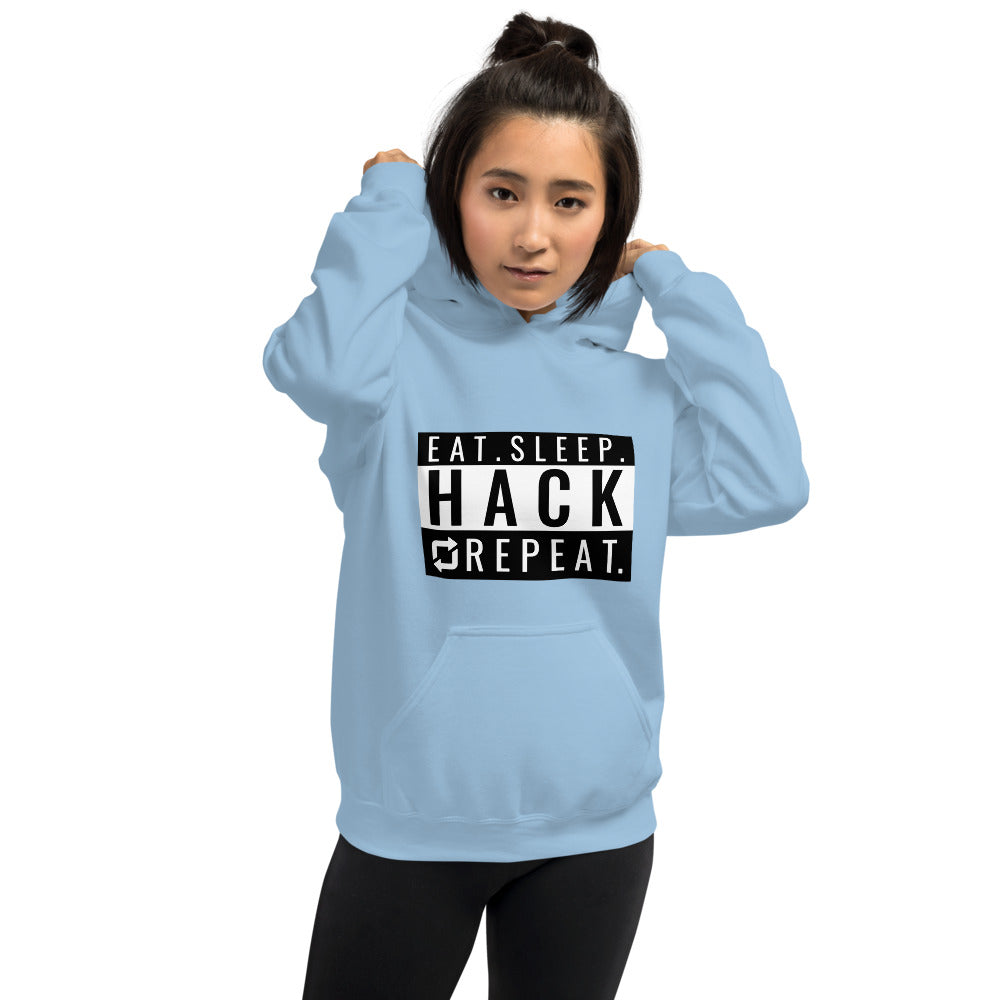 Eat Sleep Hack Repeat - Unisex Hoodie (black) by DarkByteGear