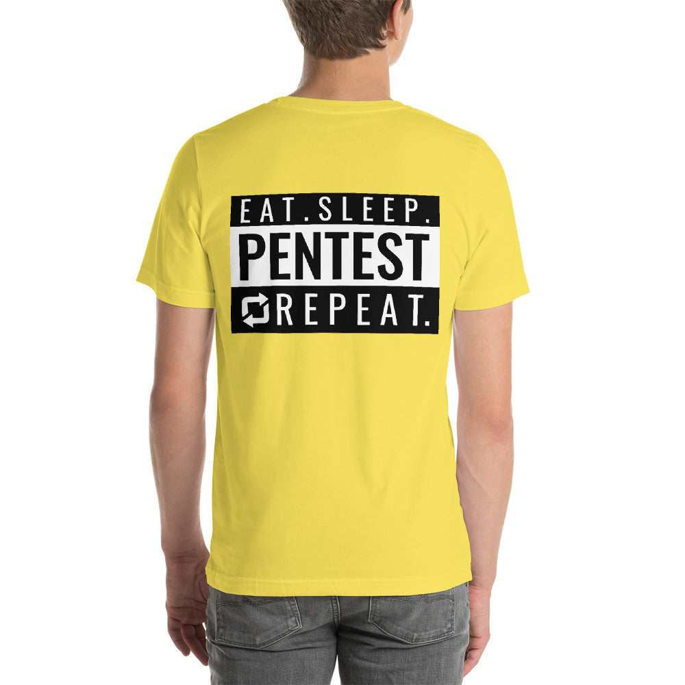 Eat sleep pentest repeat - Short-Sleeve Unisex T-Shirt (white) by DarkByteGear