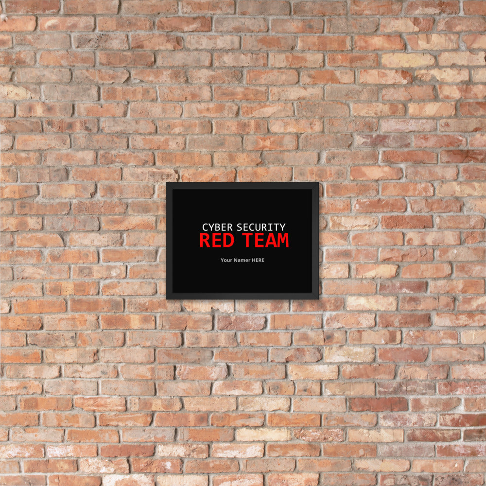 Custom Cyber Security Red team - Framed poster by DarkByteGear