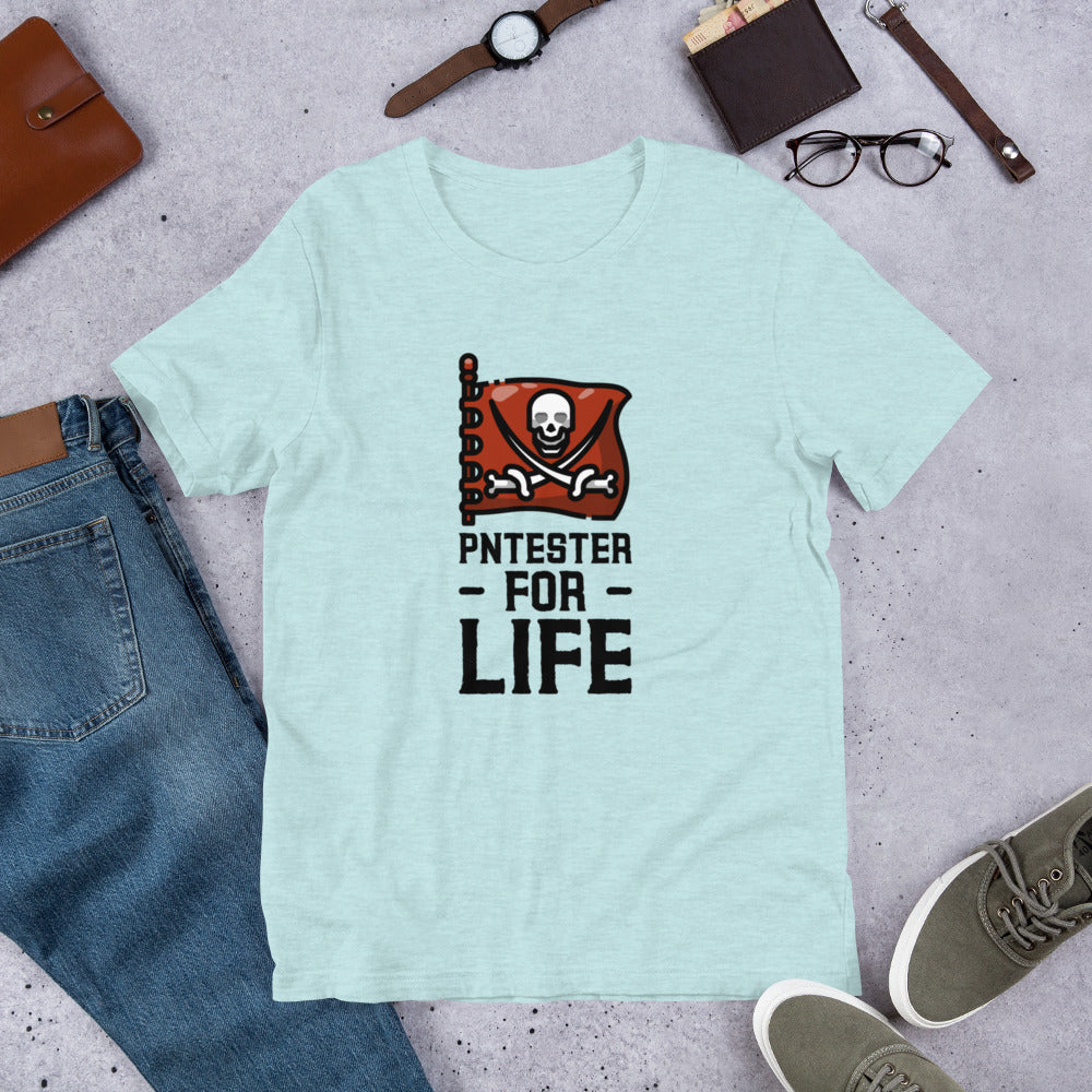 Pentester for life - Short-Sleeve Unisex T-Shirt (black text) by DarkByteGear