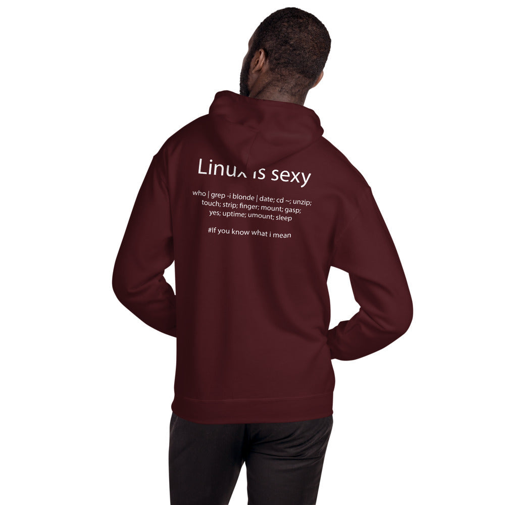 Linux is sexy - Unisex Hoodie ( with back design) by DarkByteGear