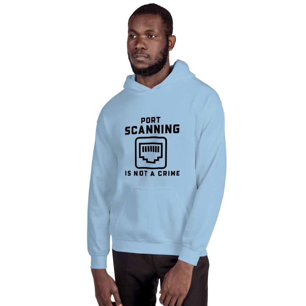 Port Scanning is not a crime - Unisex Hoodie (black text) by DarkByteGear