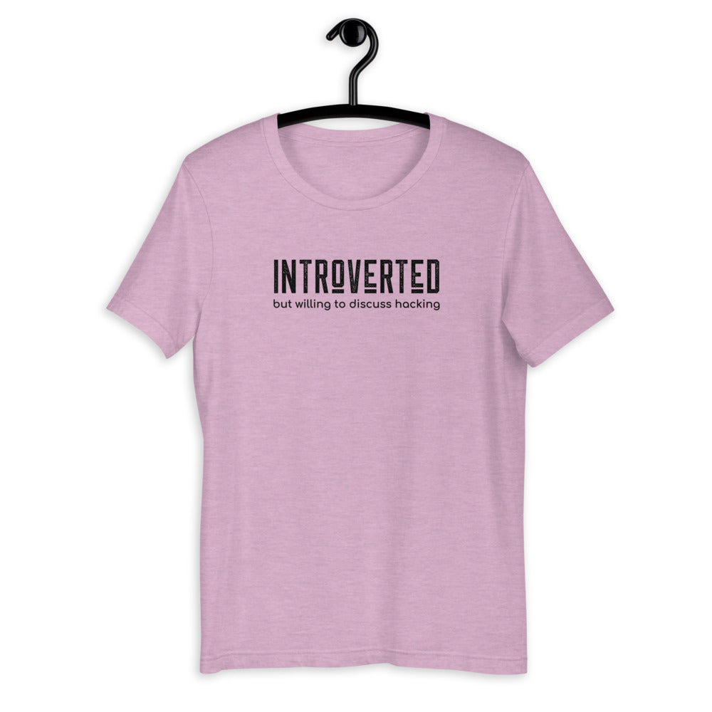 Introverted but willing to discuss hacking - Short-Sleeve Unisex T-Shirt by DarkByteGear