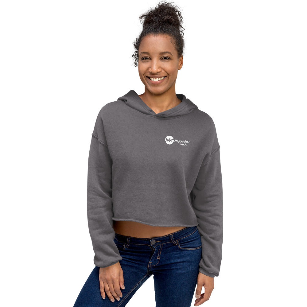 MyHackerTech Classic - Crop Hoodie (with back design) by DarkByteGear