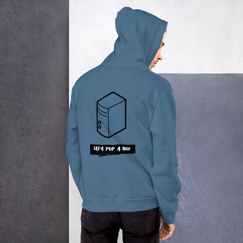Let's pop a box - Unisex Hoodie (black text) by DarkByteGear