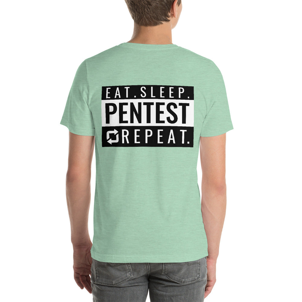 Eat sleep pentest repeat - Short-Sleeve Unisex T-Shirt (white) by DarkByteGear