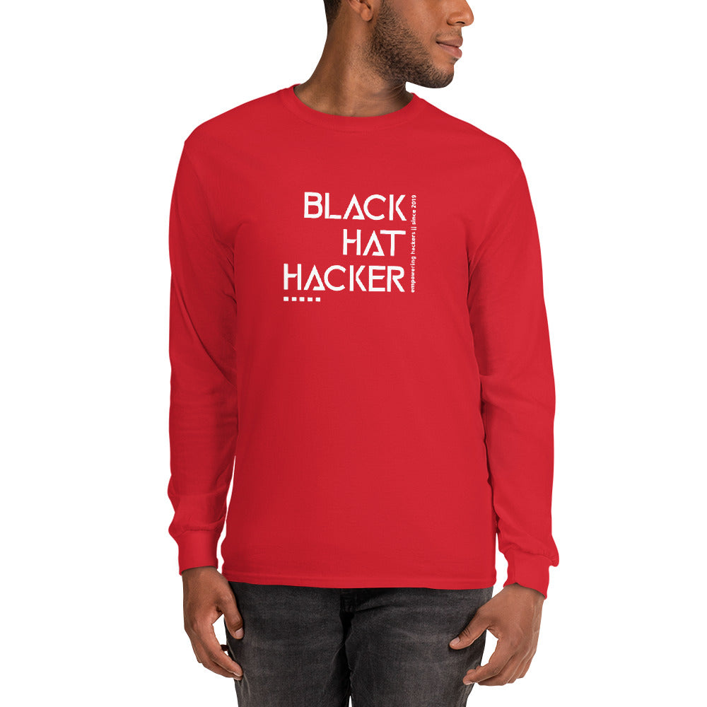 Black Hat Hacker v1 - Men’s Long Sleeve Shirt by DarkByteGear