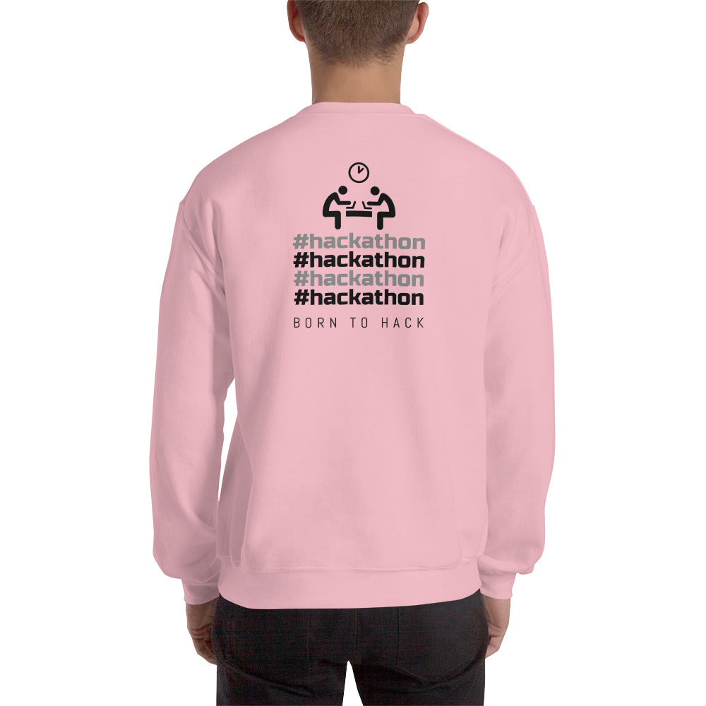 #hackathon - Unisex Sweatshirt (black text) by DarkByteGear