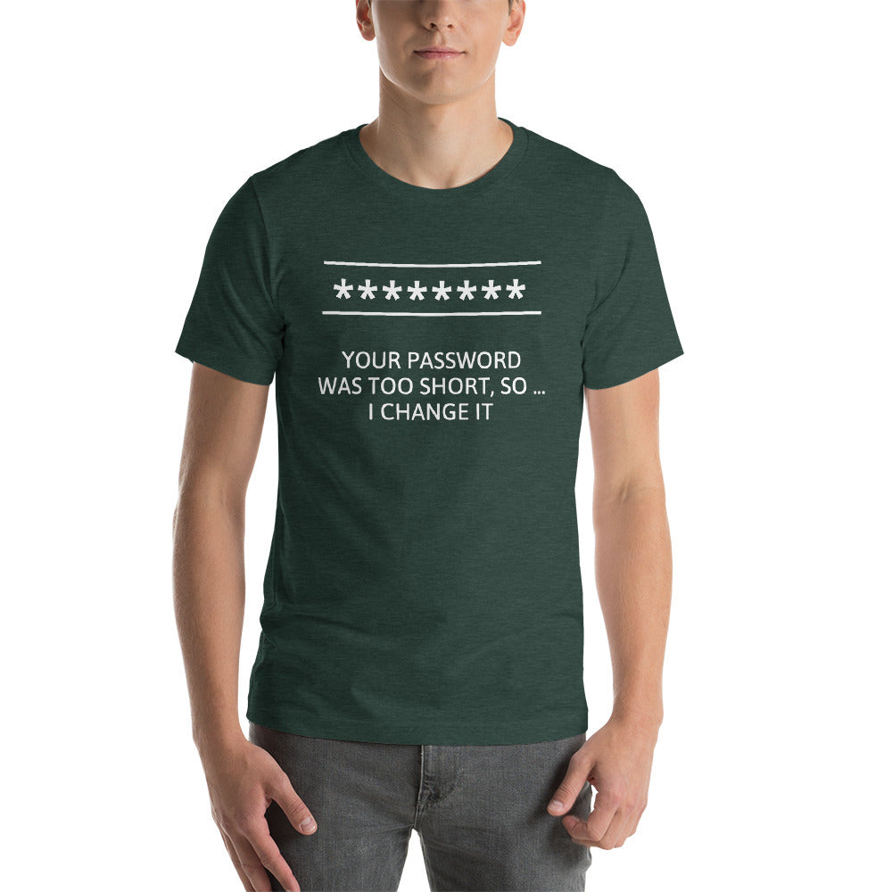 Password - Short-Sleeve Unisex T-Shirt (white text) by DarkByteGear