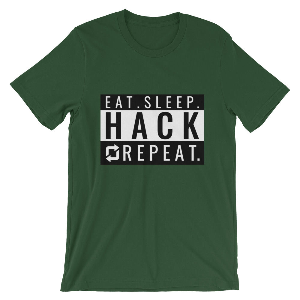 Eat seep hack repeat - Short-Sleeve Unisex T-Shirt (back) by DarkByteGear