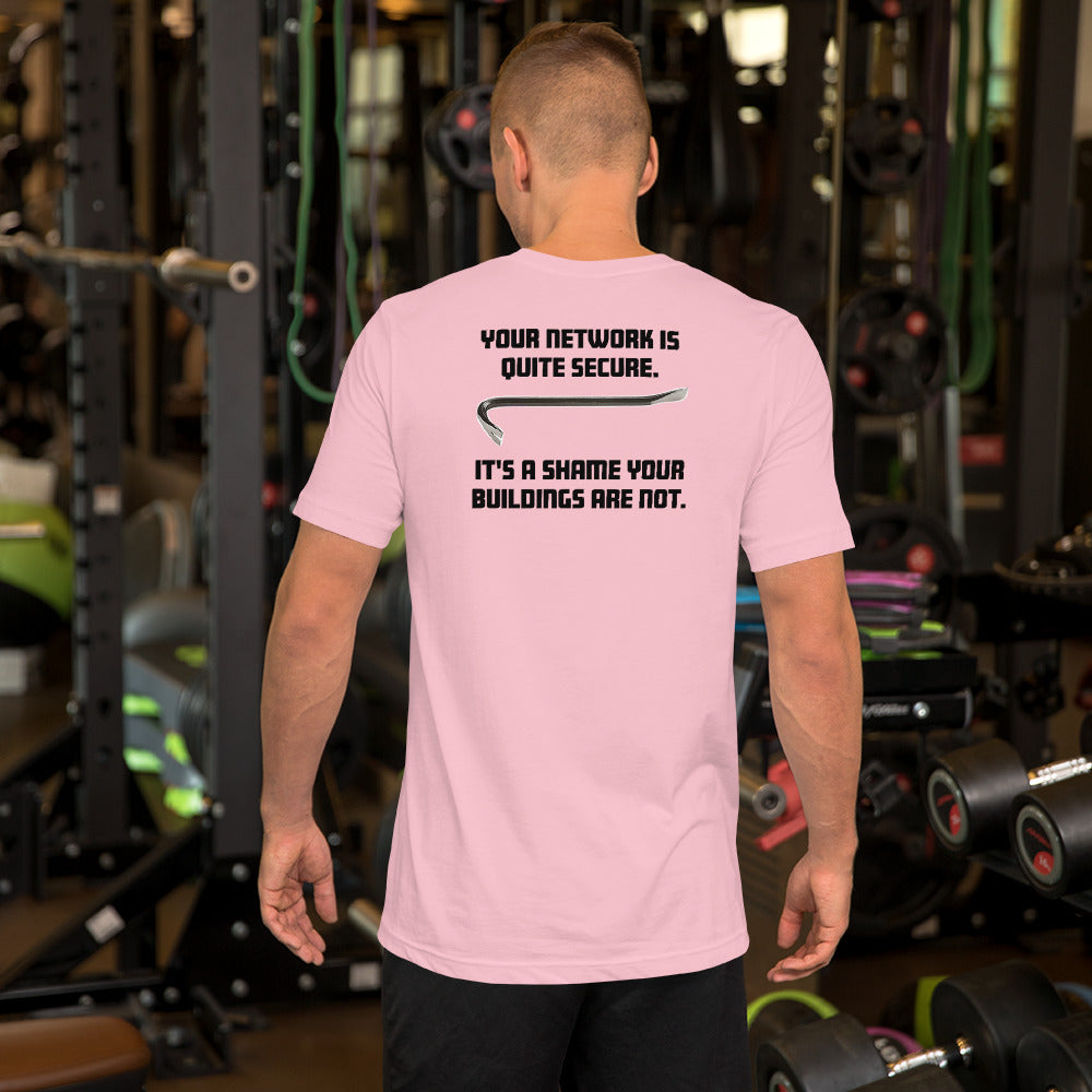 Your network is quite secure - Short-Sleeve Unisex T-Shirt (black text) by DarkByteGear