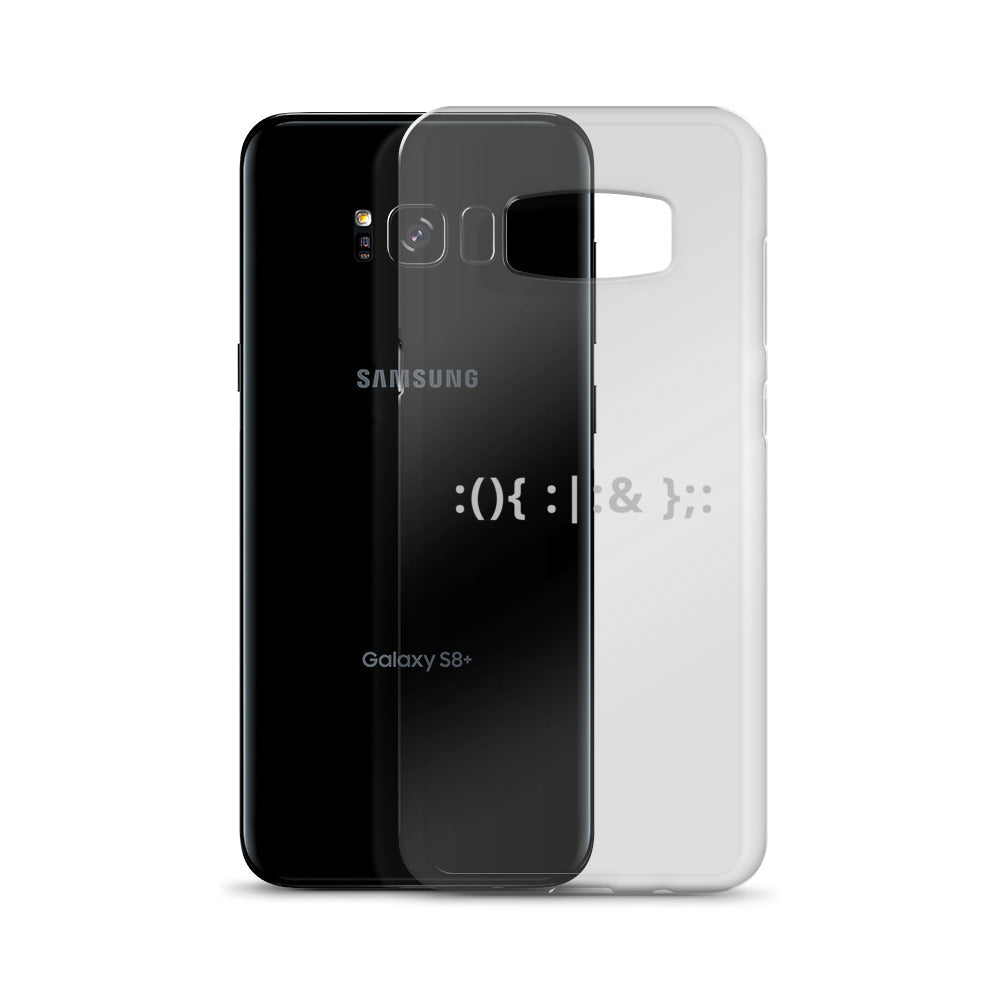 Linux Hackers - Bash Fork Bomb - White Text Samsung Case by DarkByteGear