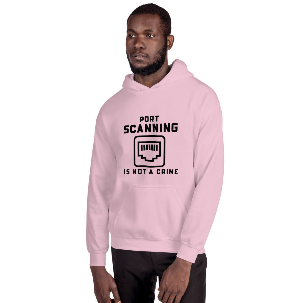 Port Scanning is not a crime - Unisex Hoodie (black text) by DarkByteGear