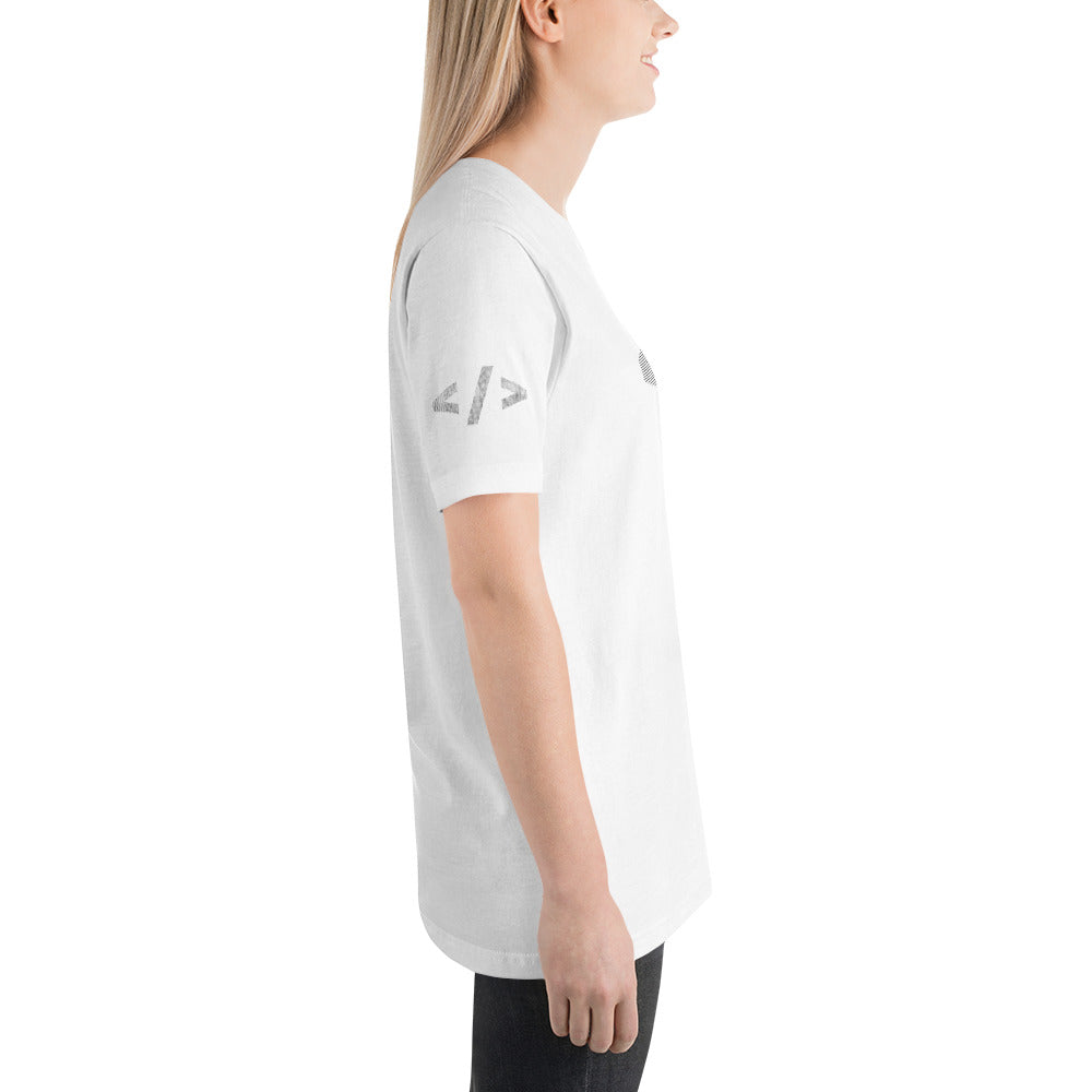 Culture of code in ASCII characters - Short-Sleeve Unisex T-Shirt (black text) by DarkByteGear
