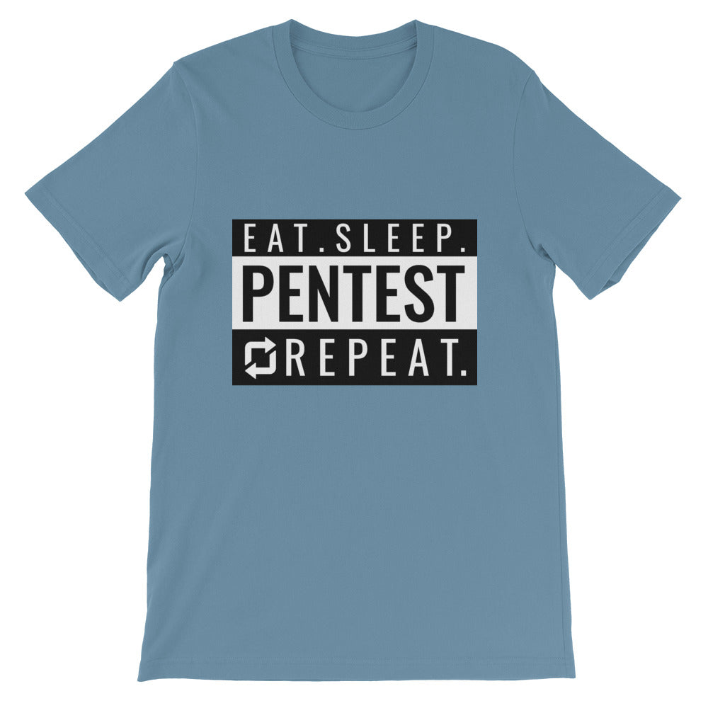 Eat sleep pentest repeat - Short-Sleeve Unisex T-Shirt (white) by DarkByteGear
