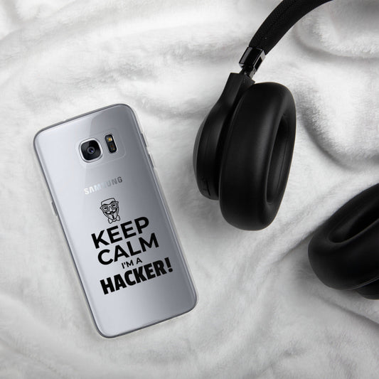 Keep Calm I'm a hacker! - Samsung Case (black text) by DarkByteGear