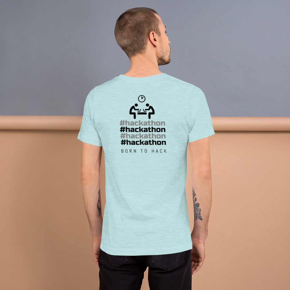#hackathon - Short-Sleeve Unisex T-Shirt (black text) by DarkByteGear