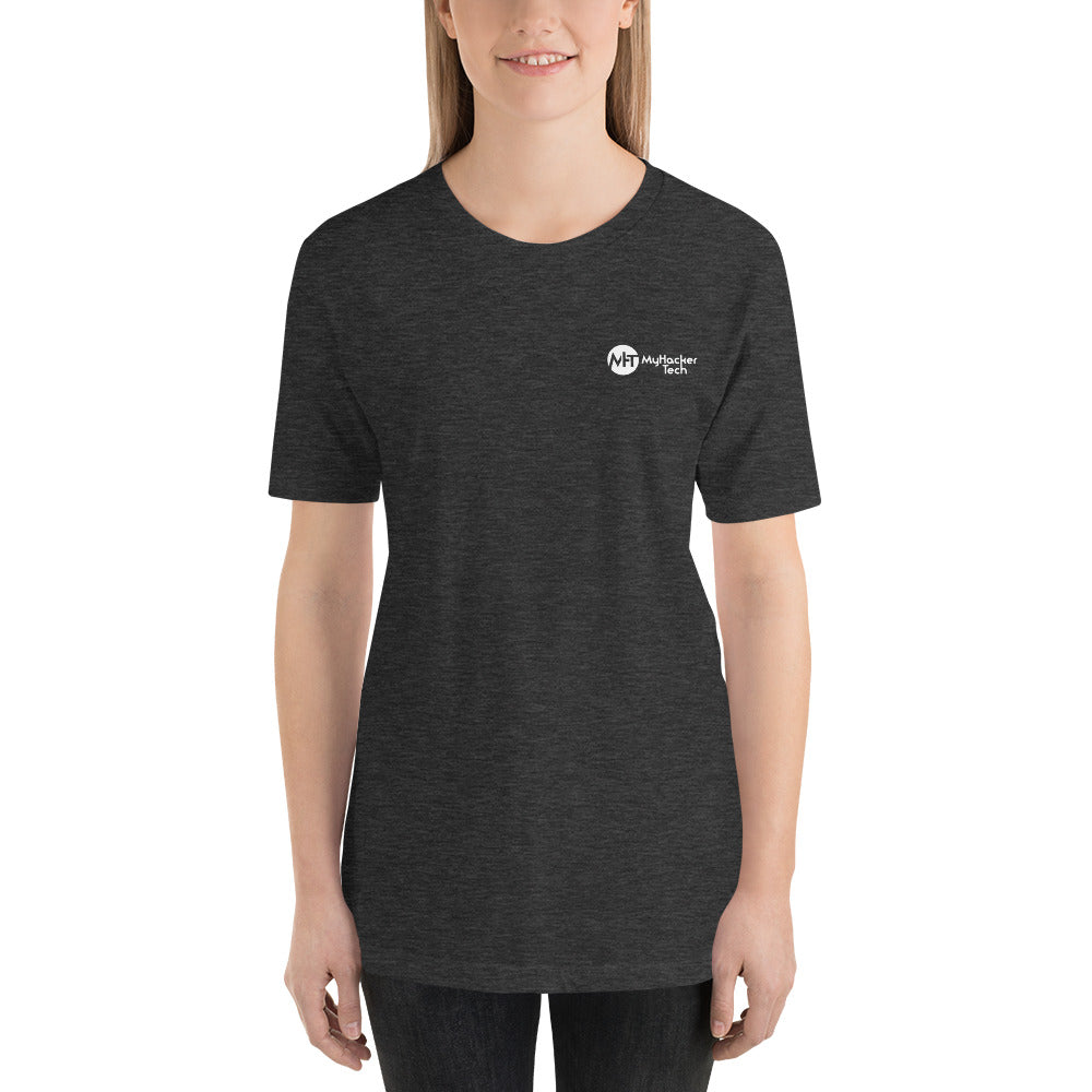Hacking the apocalypse v2 - Short-Sleeve Unisex T-Shirt (with back design) by DarkByteGear