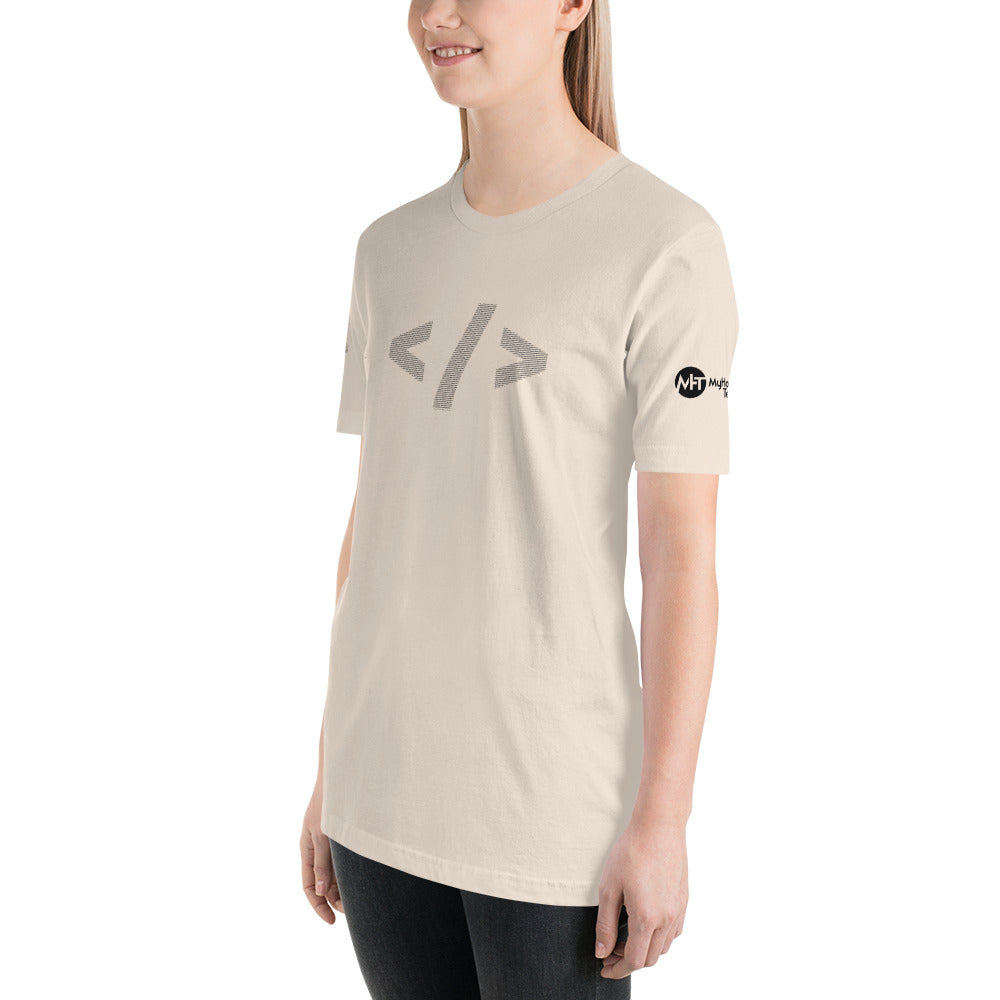 Culture of code in ASCII characters - Short-Sleeve Unisex T-Shirt (black text) by DarkByteGear