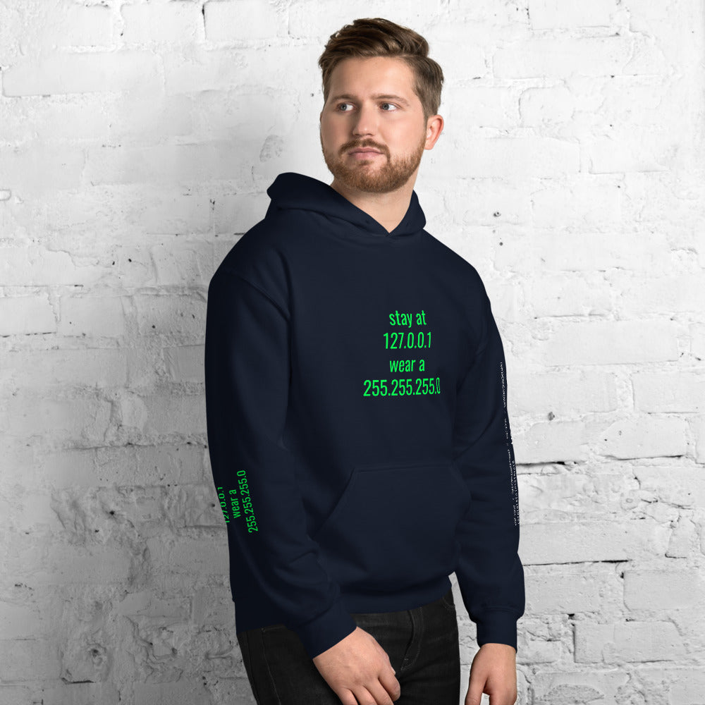 stay at at home, wear a mask - Unisex Hoodie (with all sides design) by DarkByteGear