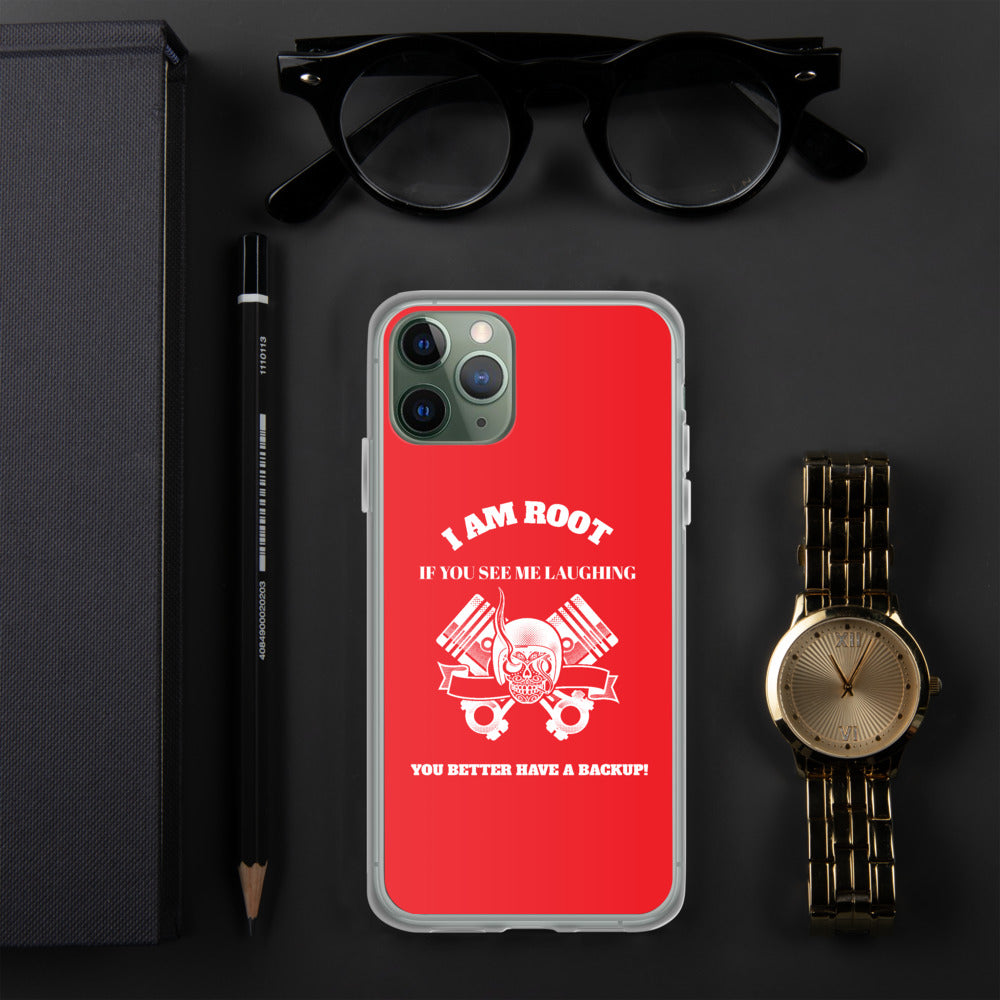 I Am Root If You See Me Laughing You Better Have A Backup - iPhone Case (red) by DarkByteGear