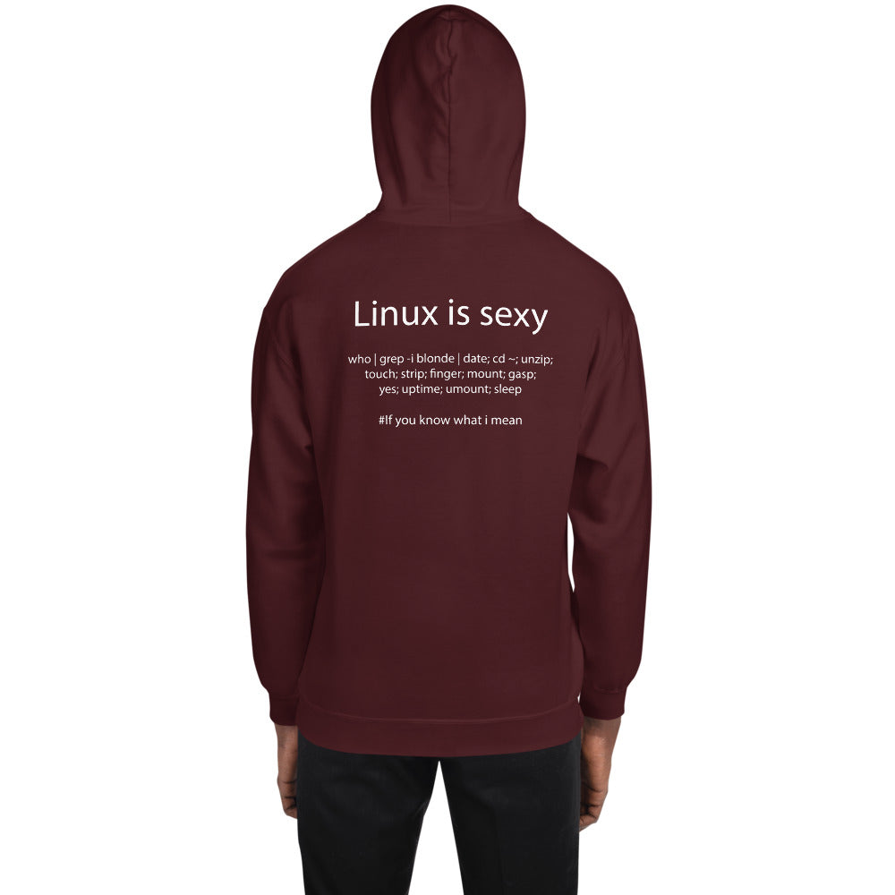 Linux is sexy - Unisex Hoodie ( with back design) by DarkByteGear