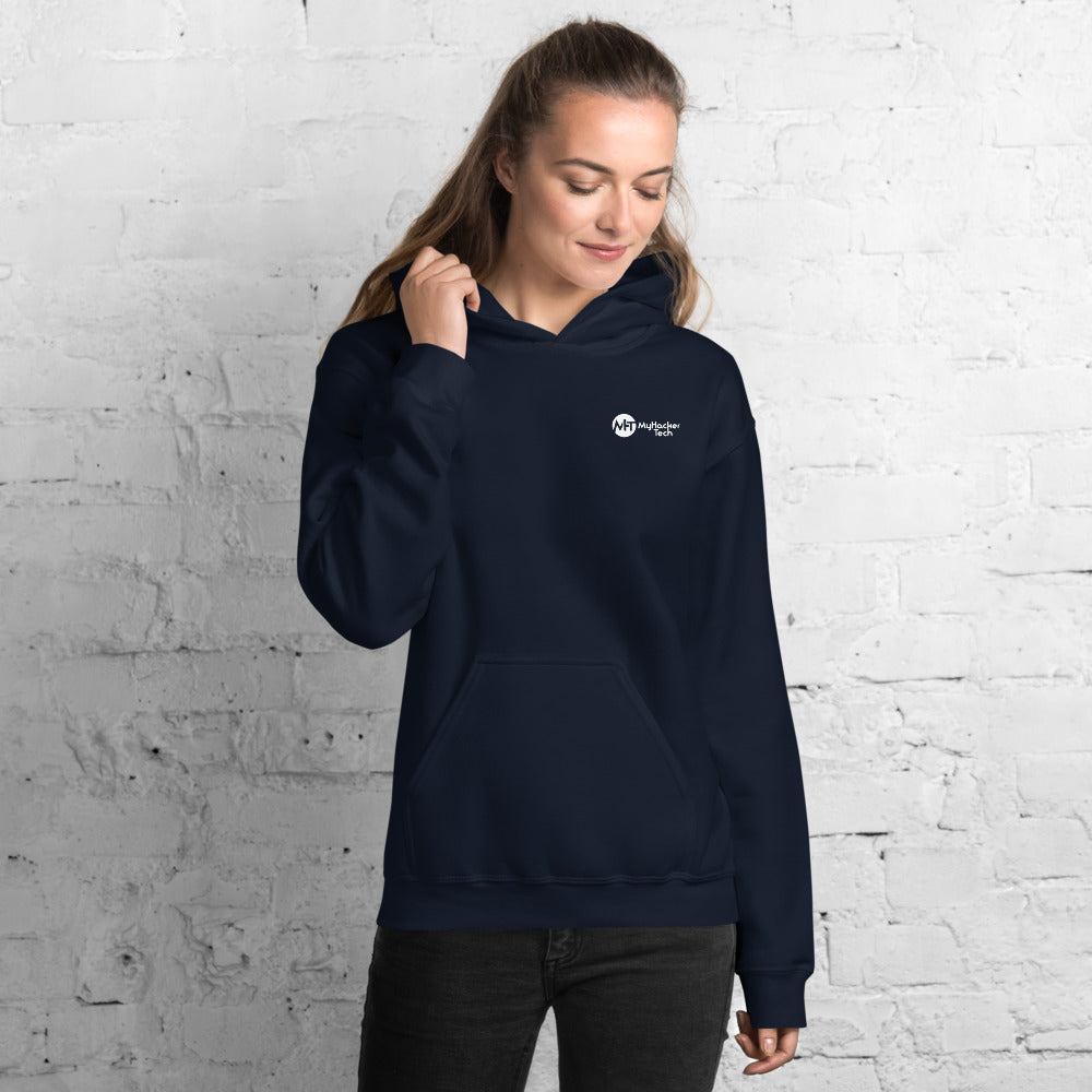 Grey Hat Hacker v1 - Unisex Hoodie (back print) by DarkByteGear