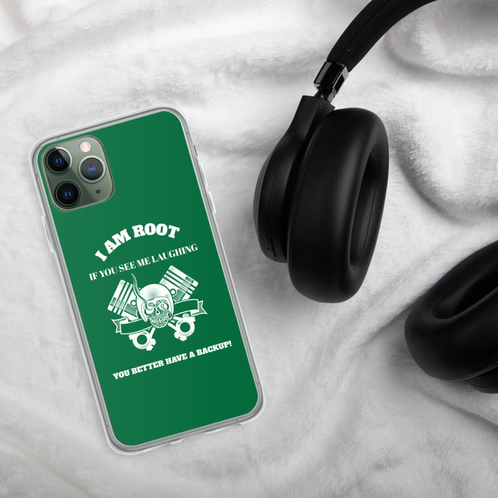 I Am Root If You See Me Laughing You Better Have A Backup - iPhone Case (green) by DarkByteGear