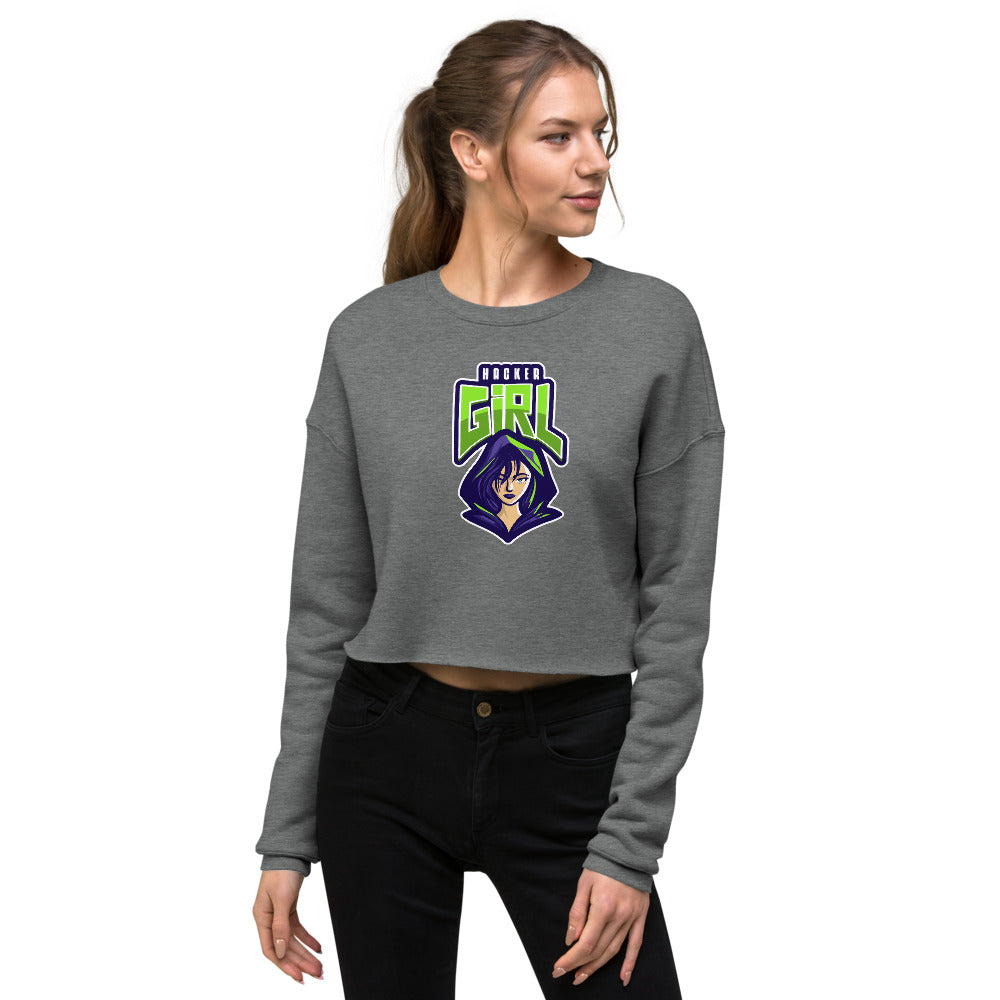Hackergirl v.1 - Crop Sweatshirt by DarkByteGear