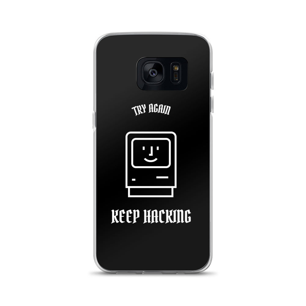 Keep hacking - Samsung Case (white text) by DarkByteGear