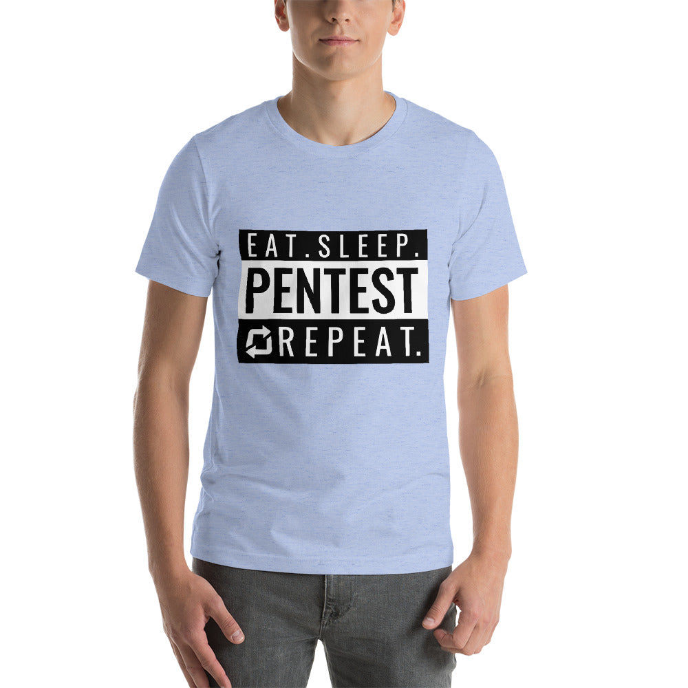 Eat sleep pentest repeat - Short-Sleeve Unisex T-Shirt (white) by DarkByteGear