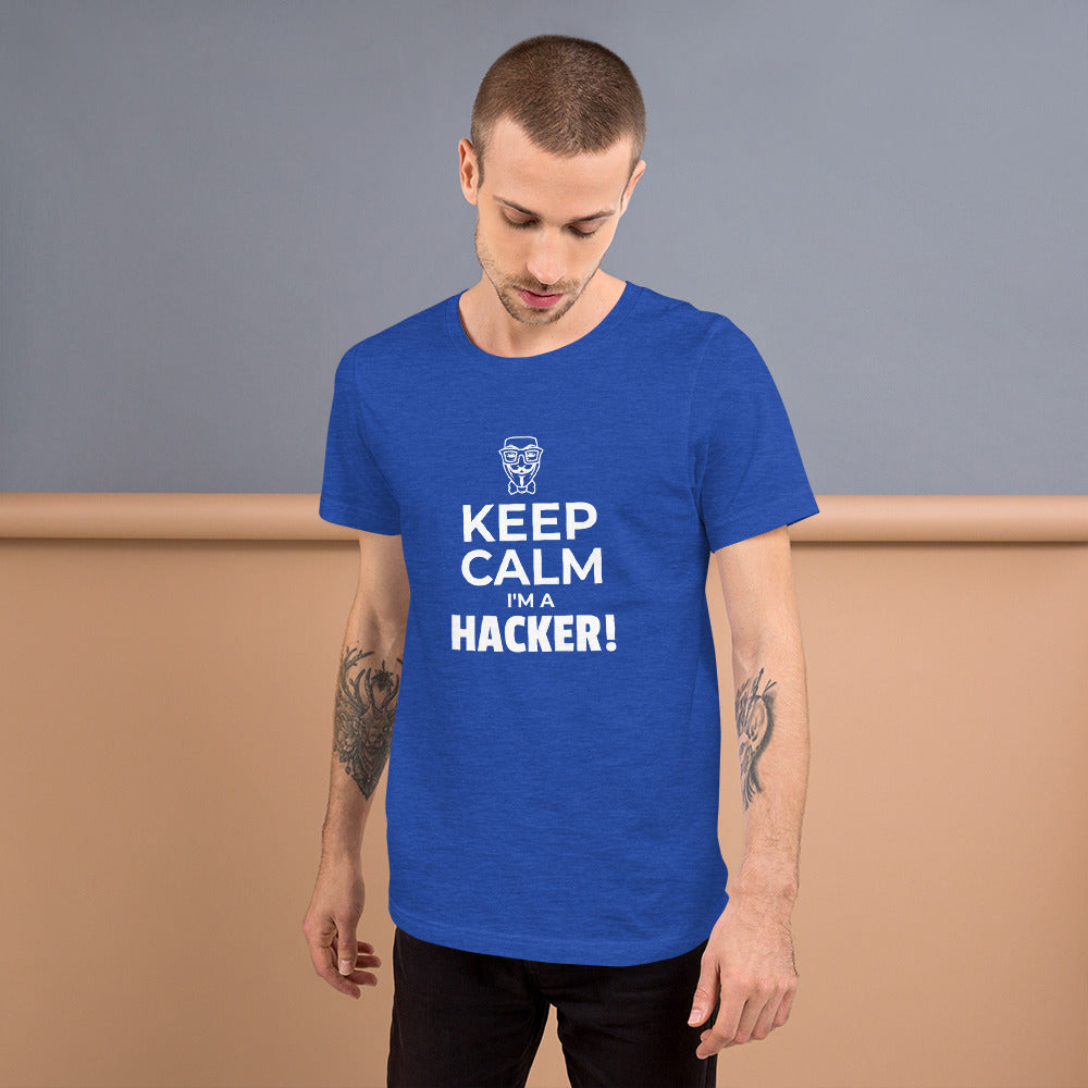 Keep Calm I'm a hacker! - Short-Sleeve Unisex T-Shirt (white text) by DarkByteGear