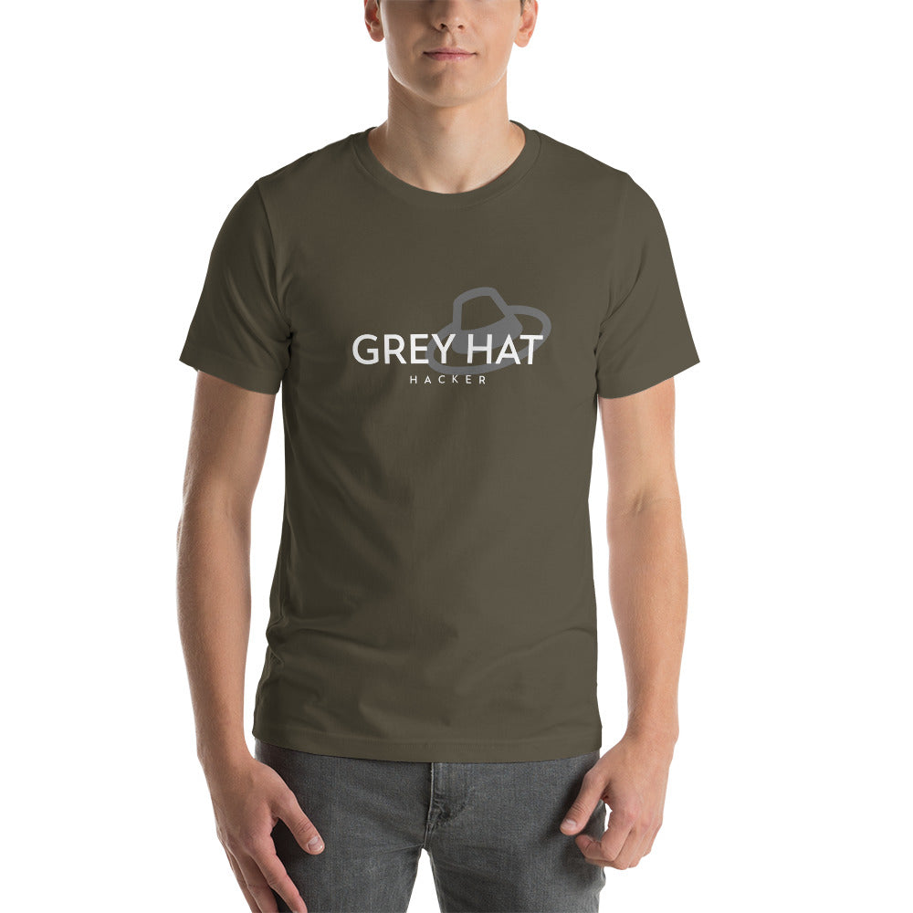 Grey Hat Hacker - Short-Sleeve Unisex T-Shirt by DarkByteGear