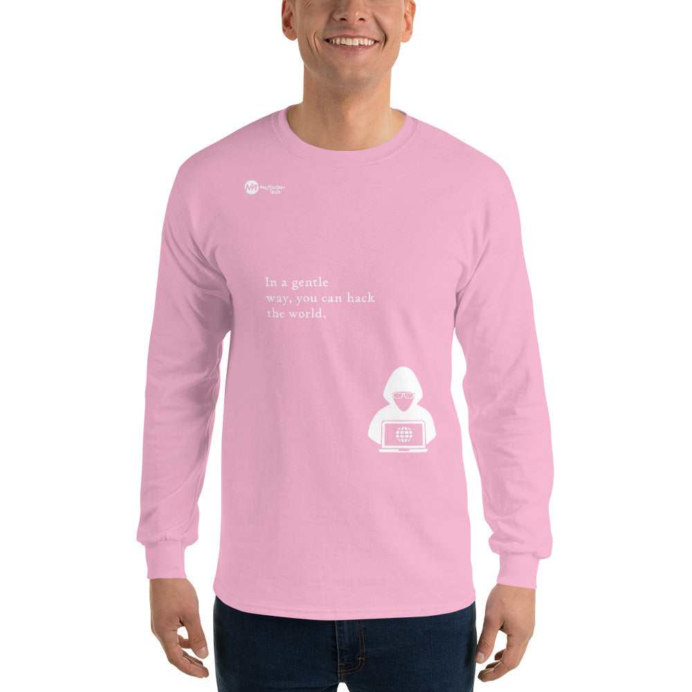 You can hack the world - Long Sleeve T-Shirt (white text) by DarkByteGear